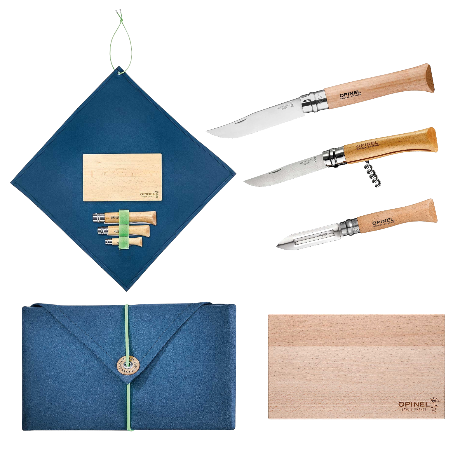 Opinel PICNIC 3, 4 oder 5-tlg. Set Gabel Löffel Messer Camping Besteck Picknick