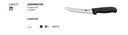 Victorinox Ausbeinmesser 15 cm Fibrox Kullenschliff schwarz 5.6523.15